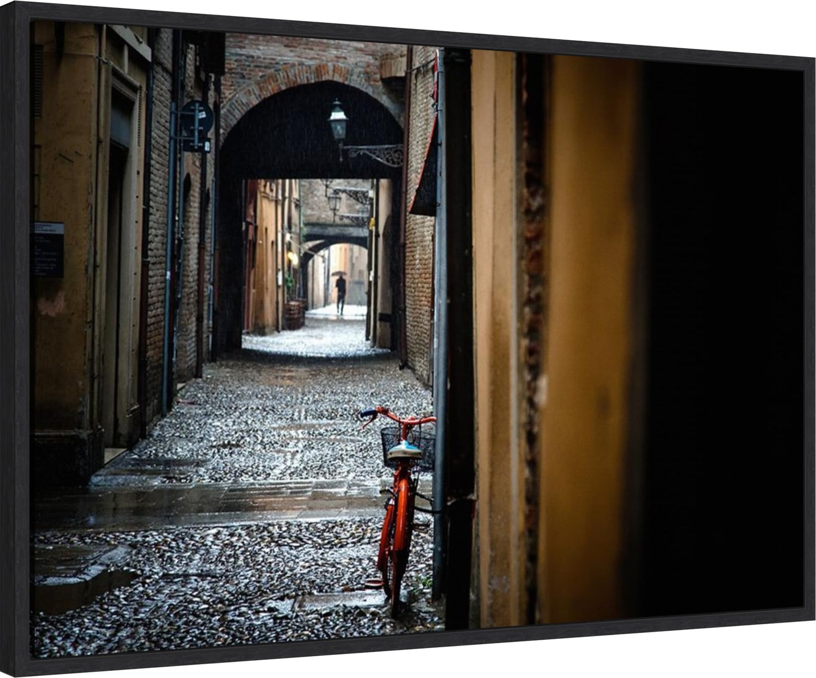 Amanti Art Framed Canvas Wall Art 23x33 - Stefano Corso Chains Cityscape Painting, Modern Home Decor Large Framed Poster for Living Room, Bedroom, Office - Perfect for Urban Style Interiors & Contemporary Spaces
