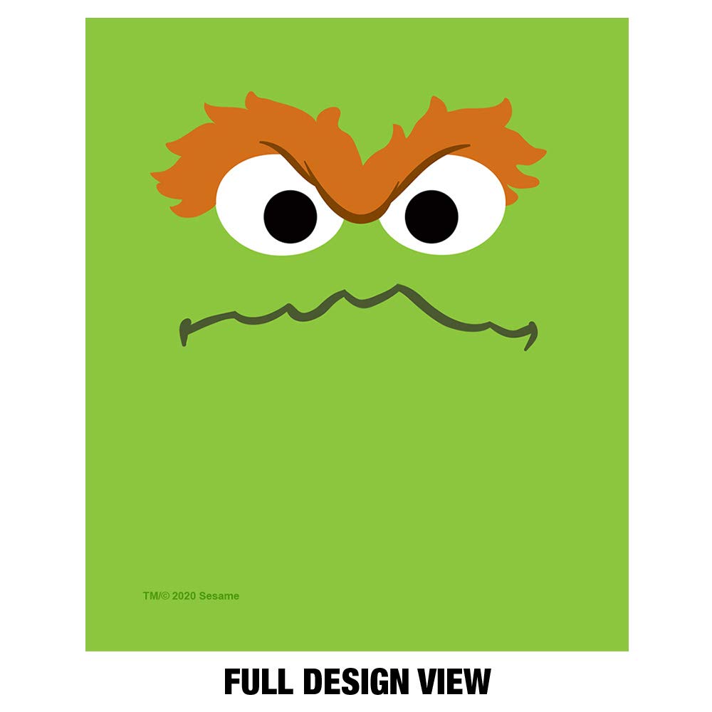 Sesame Street Oscar The Grouch Kids Reusable Face Mask with Adjustable Nose Wire - 1-Ply Washable Cloth Mask for School, Travel & Daily Protection