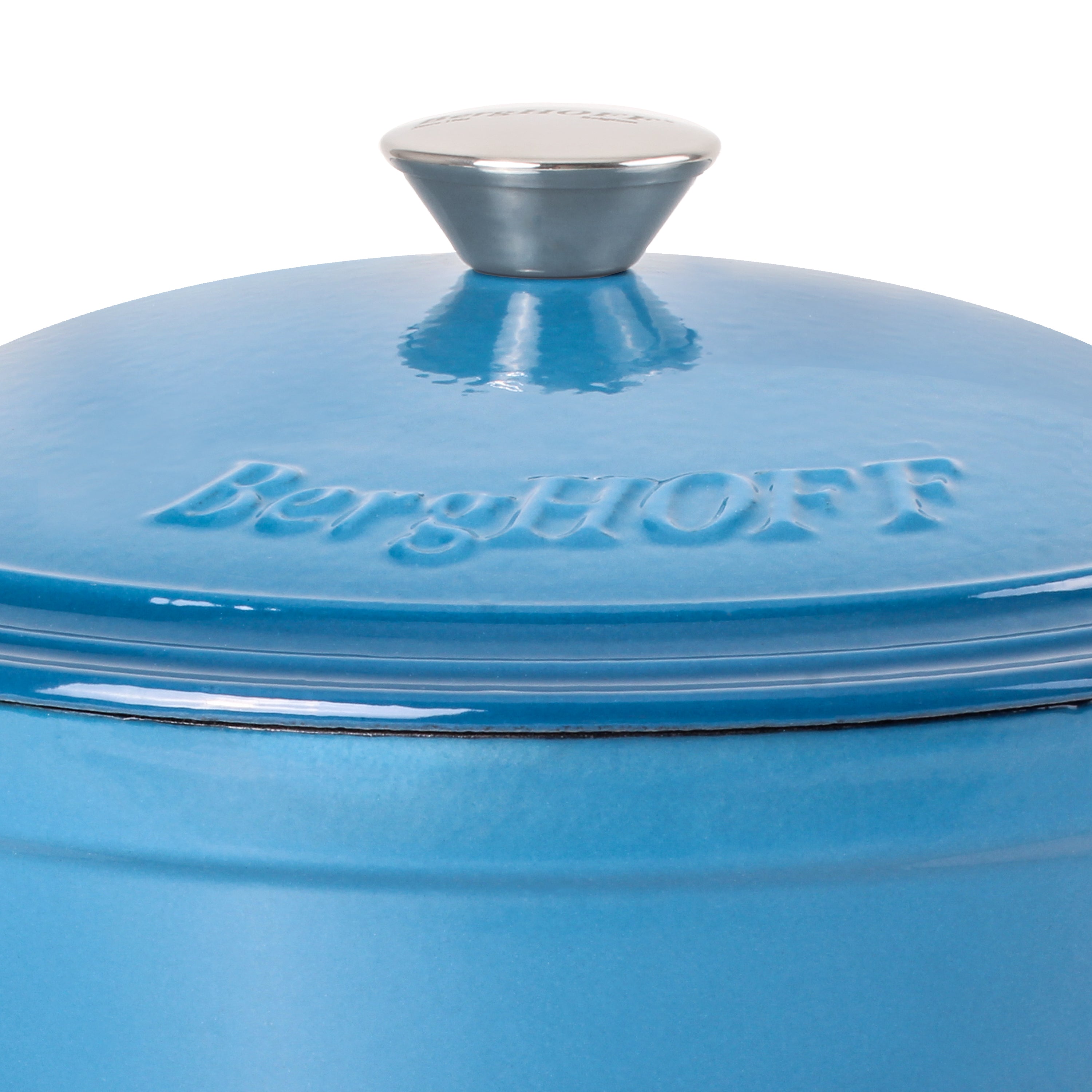 BergHOFF Neo 4-Piece Cast Iron Cookware Set - 3 Quart & 7 Quart Dutch Oven with Lid - Blue Enameled Cookware for Stovetop, Oven & Camping - Perfect for Soups, Stews & Braising