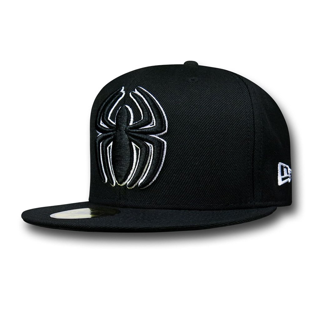 Marvel Spiderman Symbol Black 59Fifty Fitted Cap - Official Licensed Spider-Man Baseball Hat for Men & Women - Perfect for Cosplay, Halloween, and Superhero Fans
