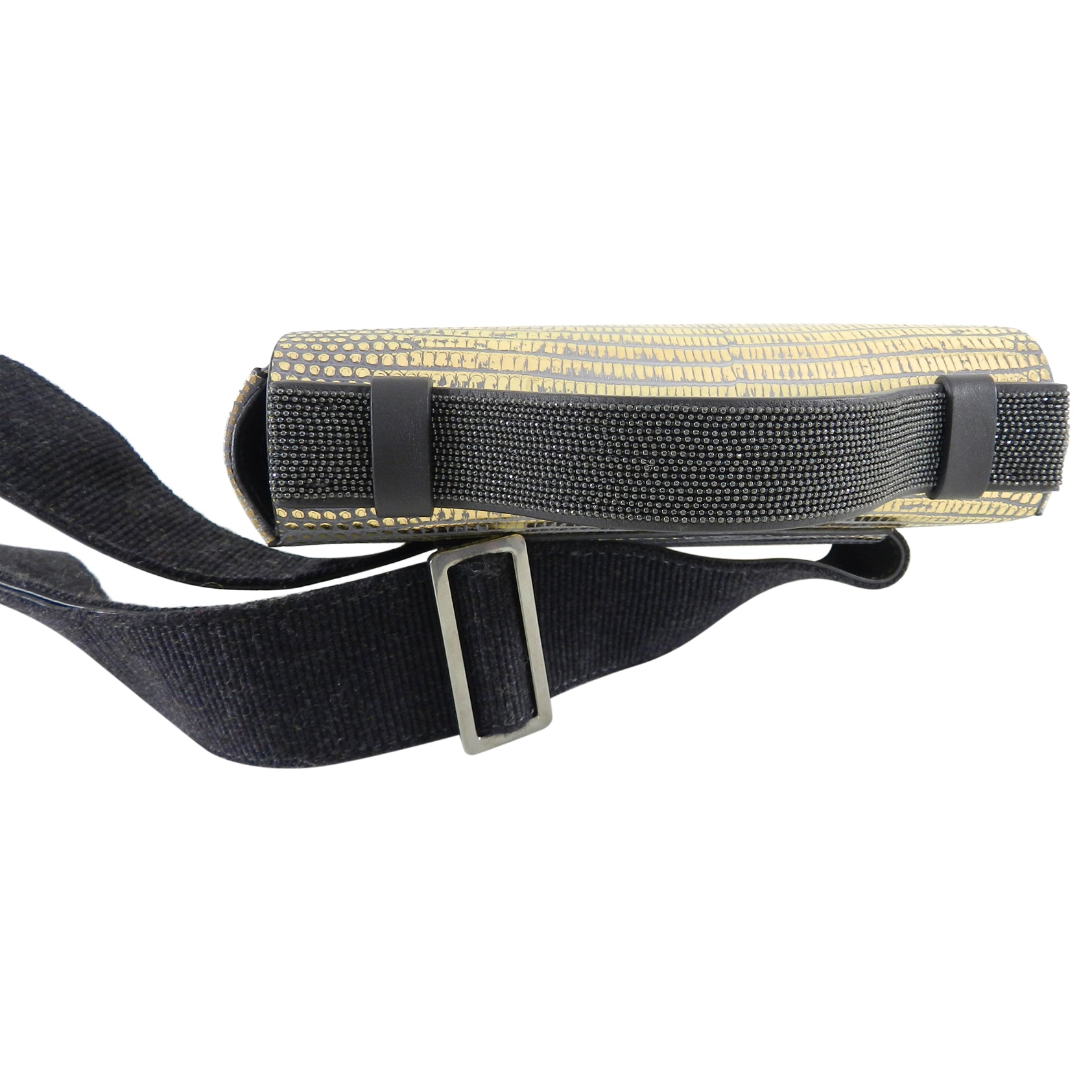 Brunello Cucinelli Gold Metallic Lizard Print Waist Belt Bag for Women - Stylish Fanny Pack for Travel, Concerts & Everyday Use