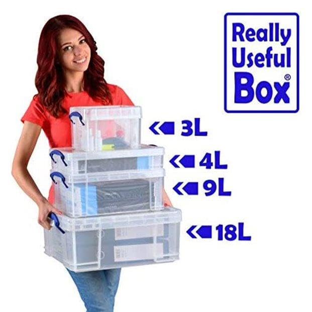 4-Pack Clear 4L Plastic Storage Boxes with Lids - Heavy Duty for Home & Office Organization