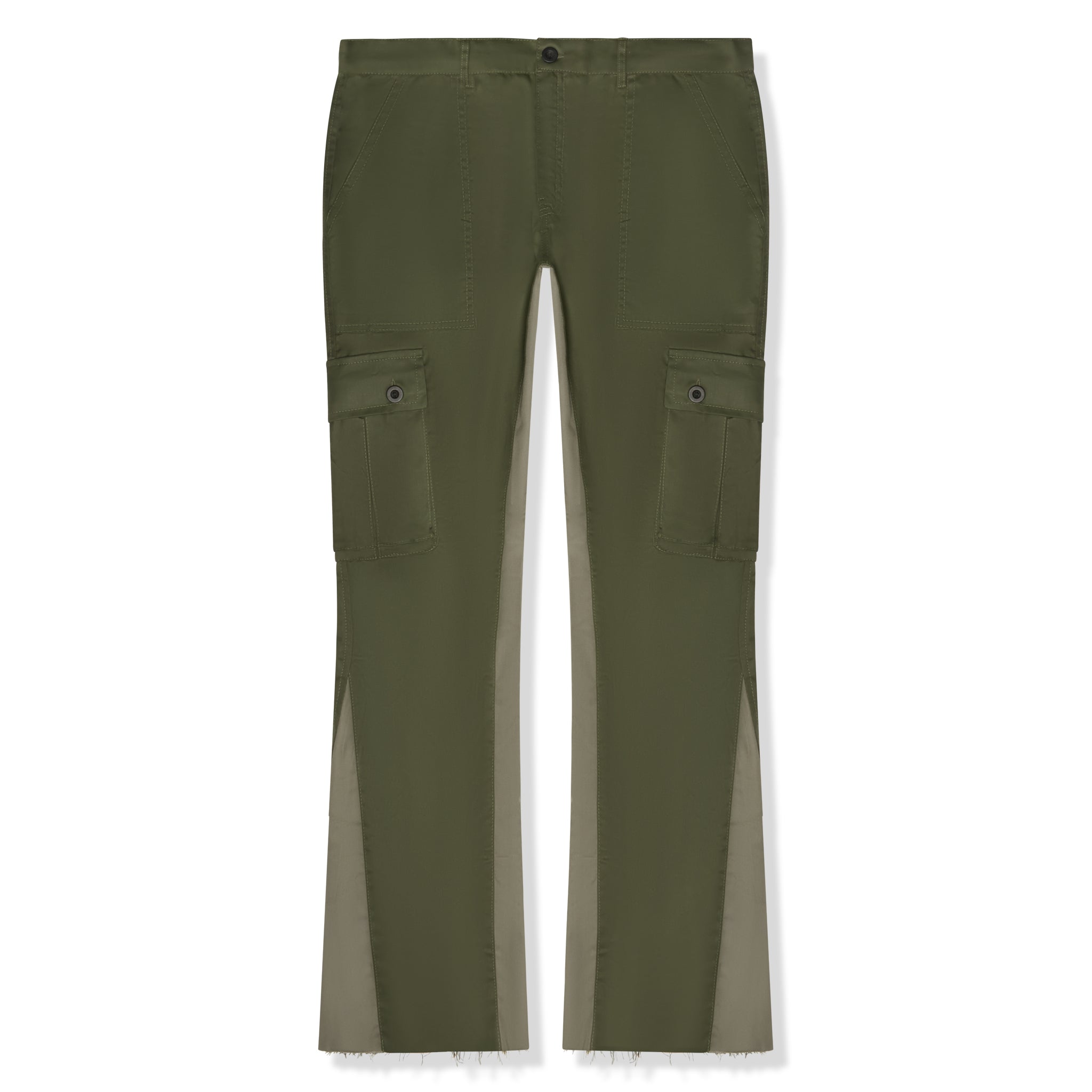 Suavo World Men's Cargo Flare Pants - Khaki Color | Stylish & Comfortable Military-Inspired Trousers for Outdoor, Work & Casual Wear