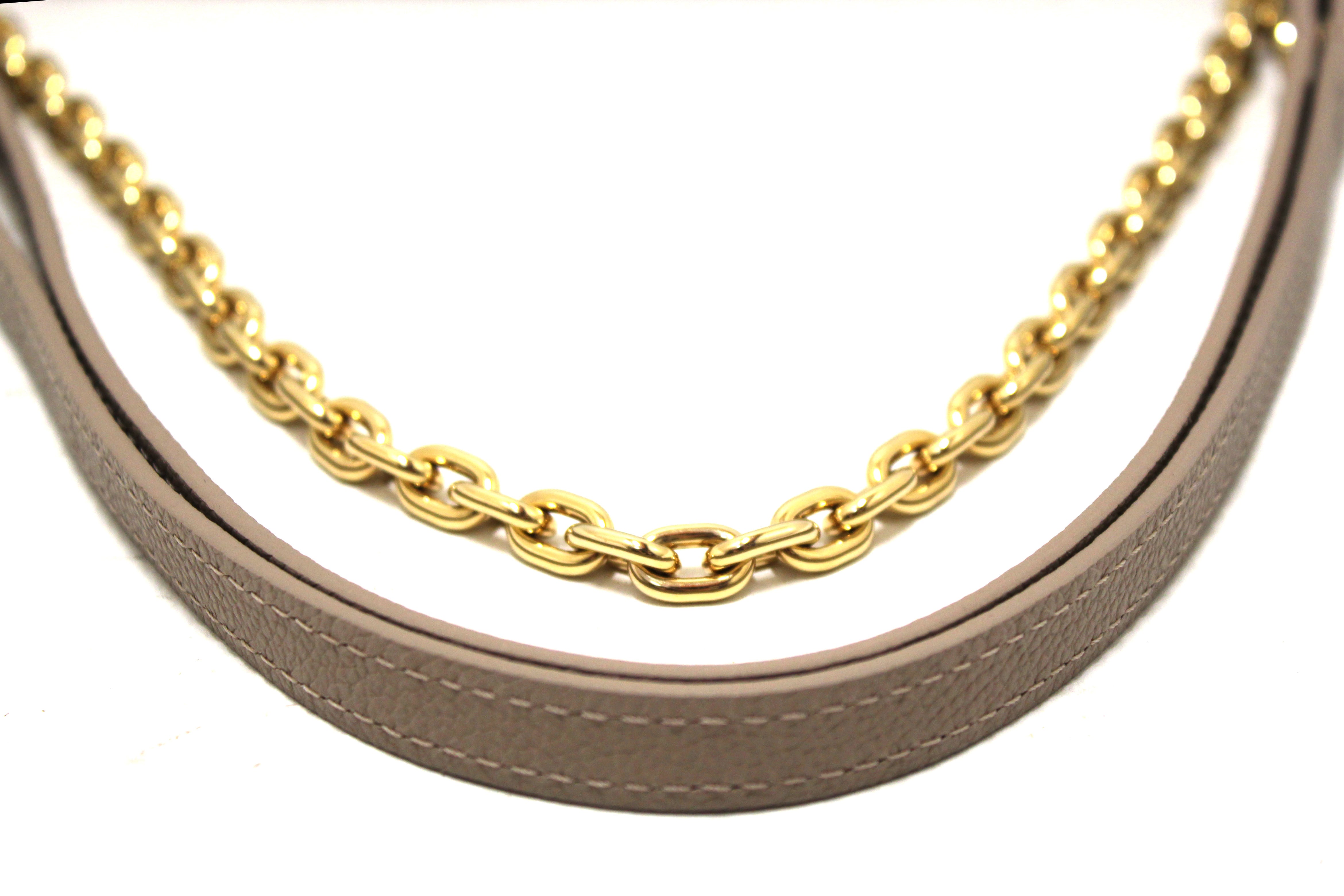 Authentic Louis Vuitton Grey & Cream Bicolor Monogram Empreinte Wallet on Chain Ivy Crossbody Bag - Perfect for Date Night & Evening Events