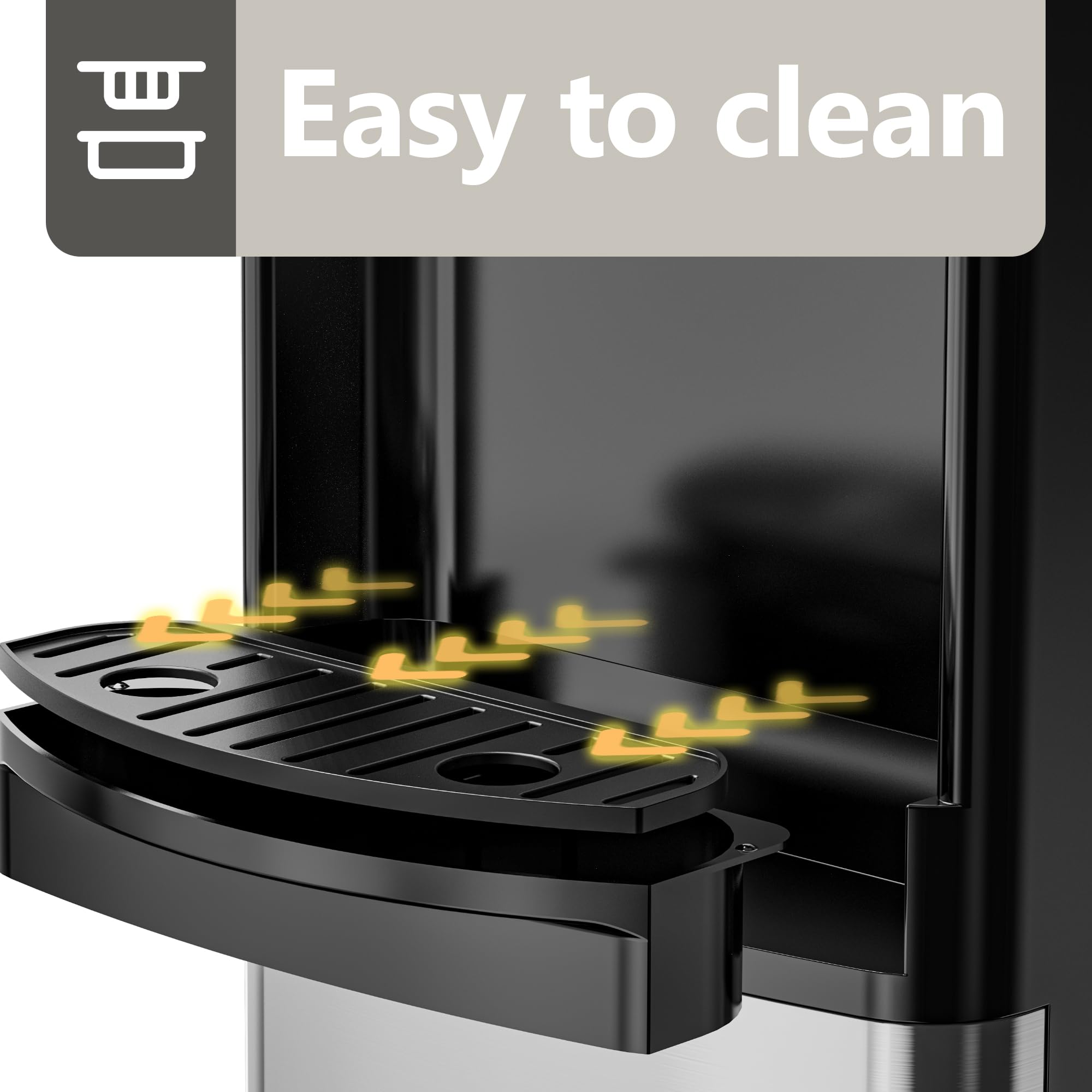 Euhomy Top Loading Hot & Cold Water Dispenser for 3/5 Gallon Bottles with Child Safety Lock - Energy Efficient Home & Office Water Cooler for Drinking, Coffee & Tea Making