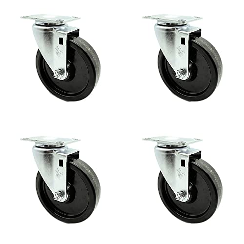 4 Swivel - No Brakes - Black