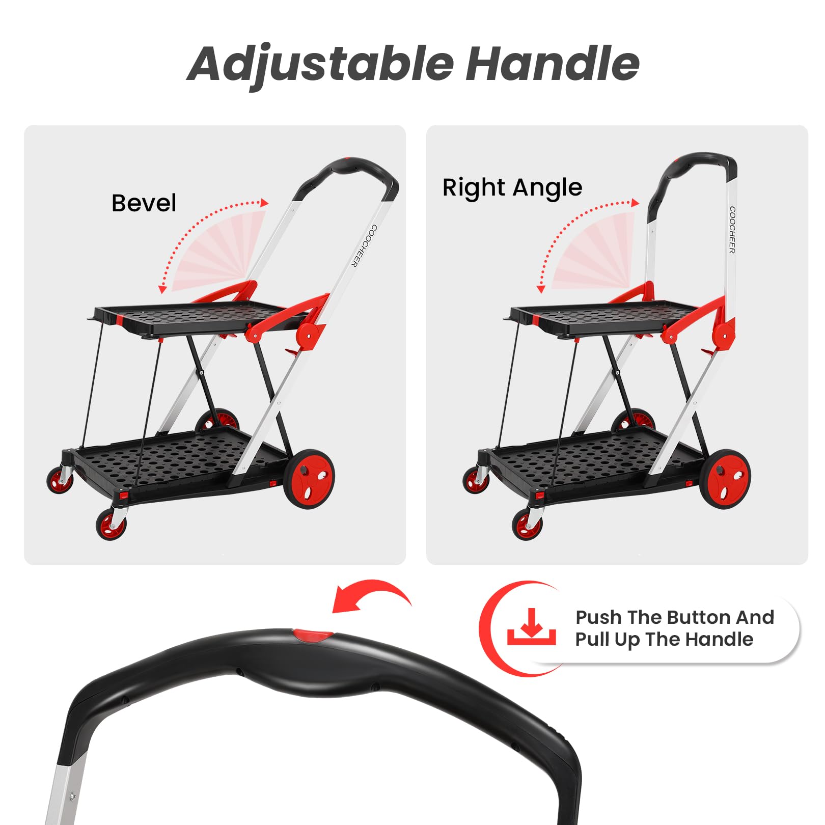 Foldable Utility Cart with Storage Basket - Portable Collapsible Shopping Trolley for Groceries, Laundry, Picnics & Home Organization - Heavy Duty Multi-Purpose Folding Hand Truck for Indoor & Outdoor Use
