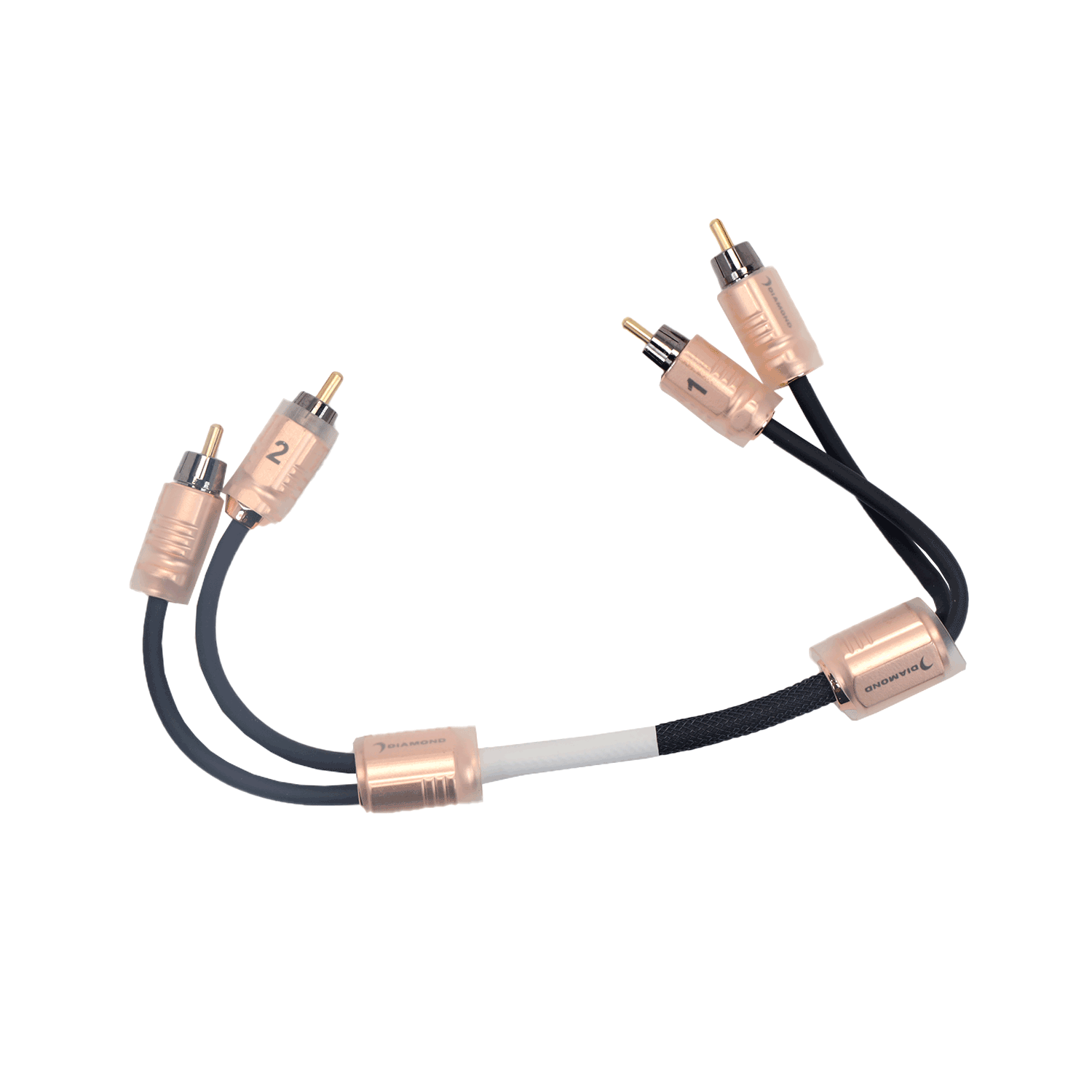 HX1 1Ft Two Channel RCA Audio Cable - High Quality Stereo RCA to RCA Cable for Home Theater, Speakers, and Audio Systems