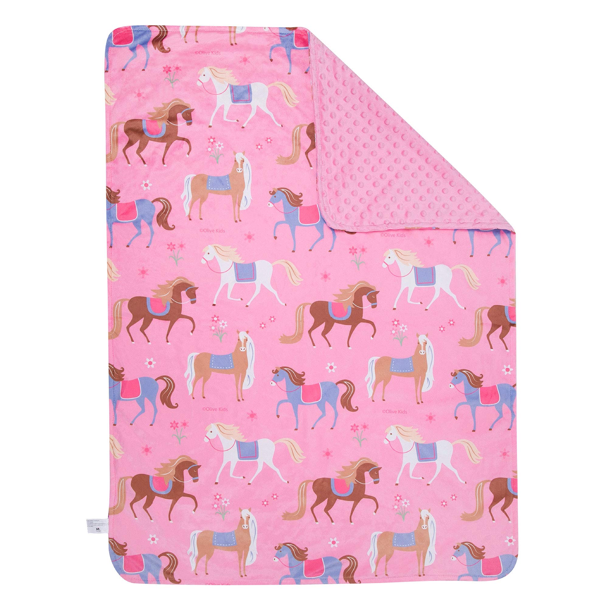 Wildkin Plush Blanket Set - 5 Piece Twin Bed in a Bag with Super Soft Cotton - Horse Design for Kids & Teens - Perfect for Bedroom, Dorm Room & Sleepovers