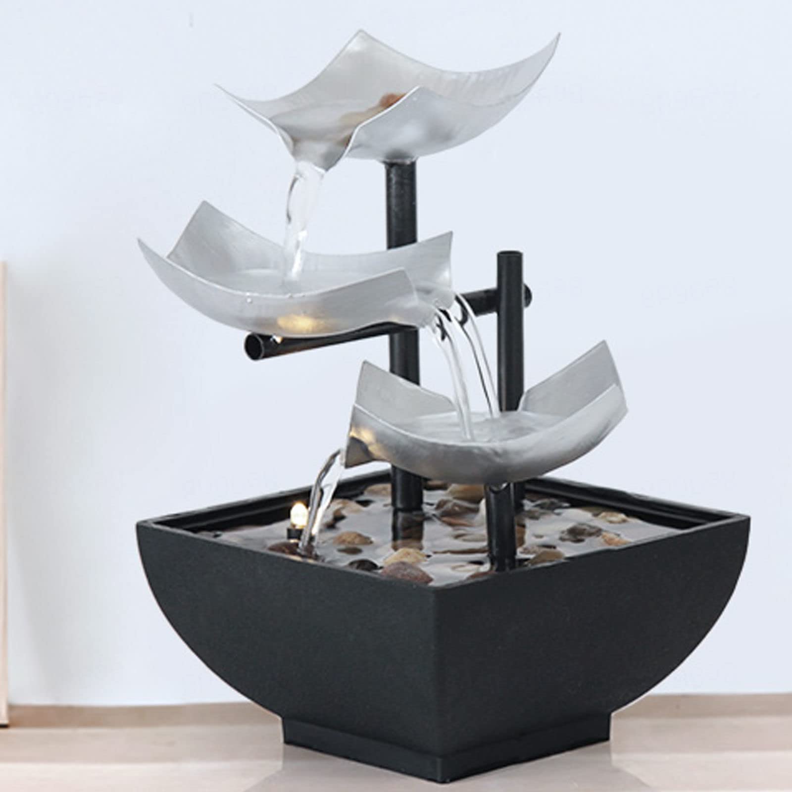 Indoor Tabletop Fountain with Small Waterfall - Relaxing Water Feature for Home & Office Decor | Perfect for Meditation, Yoga, and Stress Relief