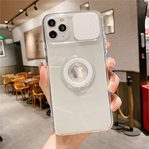 Premium iPhone 12 Pro Max Case with Wallet & Ring Stand - Shockproof Camera Protection Cover for iPhone 12/12 Mini (White) - Perfect for Daily Use, Travel & Hands-Free Video Calls