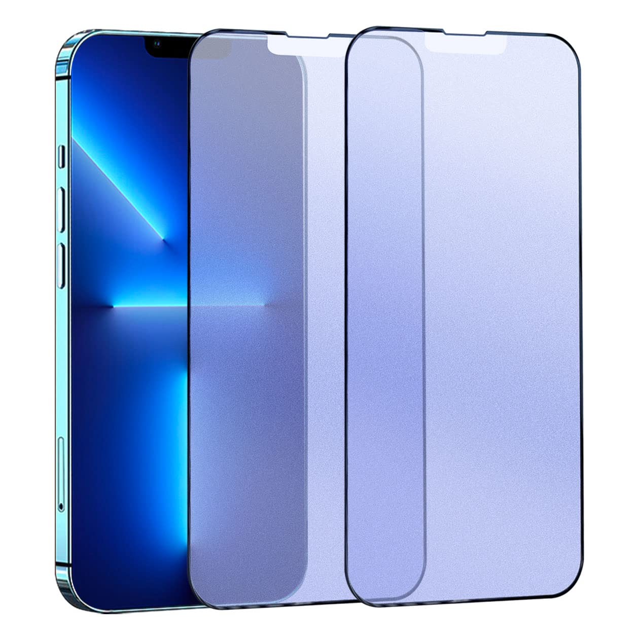 2 Pack Matte Anti Blue Light Screen Protector for iPhone 13 Pro Max & iPhone 14 Plus - Anti Glare, Blue Light Blocking, Eye Protection, Scratch Resistant Tempered Glass - Perfect for Office Work, Gaming & Nighttime Use