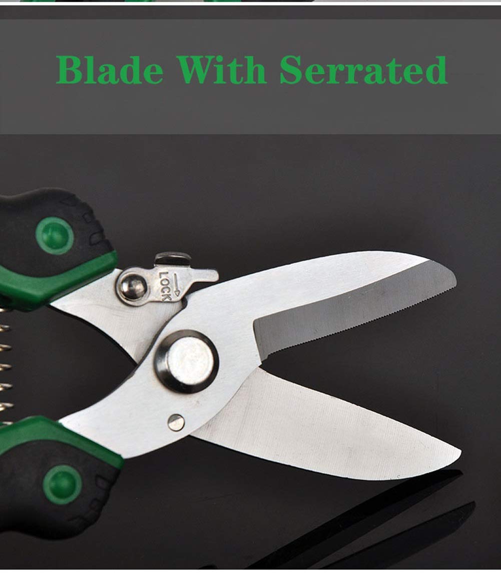 LYSGST Heavy Duty Metal Cutting Shears - Industrial Multipurpose Serrated Tin Snips for Steel & Aluminum Sheet - Professional Hand Tools for DIY, HVAC, Roofing & Metal Fabrication