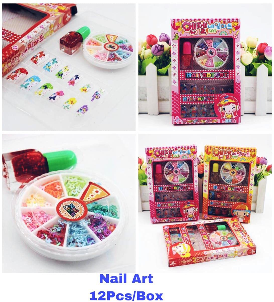 Aashiya 12-Piece Nail Art Kit with Press-On Nails, Nail Patches, Stickers & Polishes – DIY Manicure Set for Home, Salon & Party Use