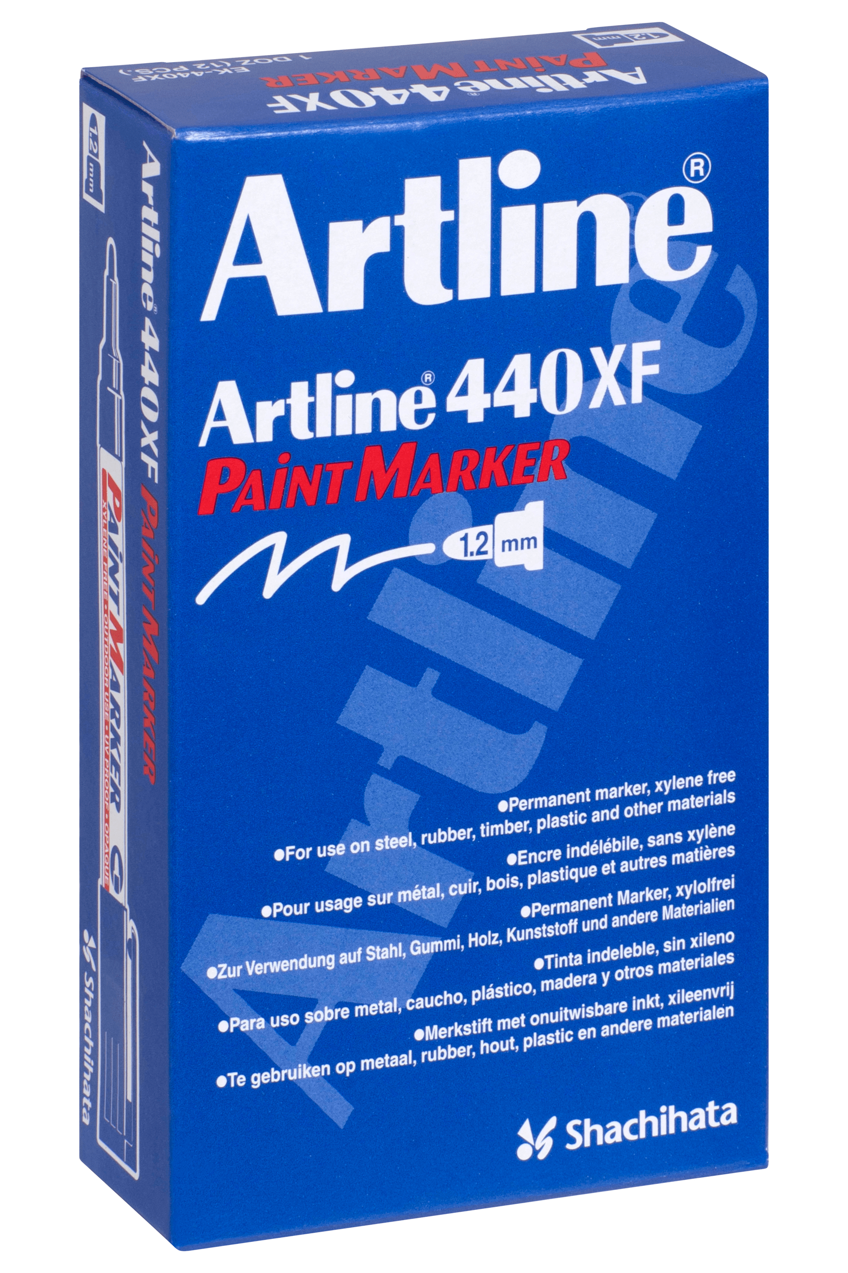 Artline 440 Black Paint Marker 1.2mm Bullet Tip - Pack of 12 - Permanent Ink for Metal, Plastic, Glass, Wood - Ideal for DIY Projects, Crafts, Signage & Industrial Labeling