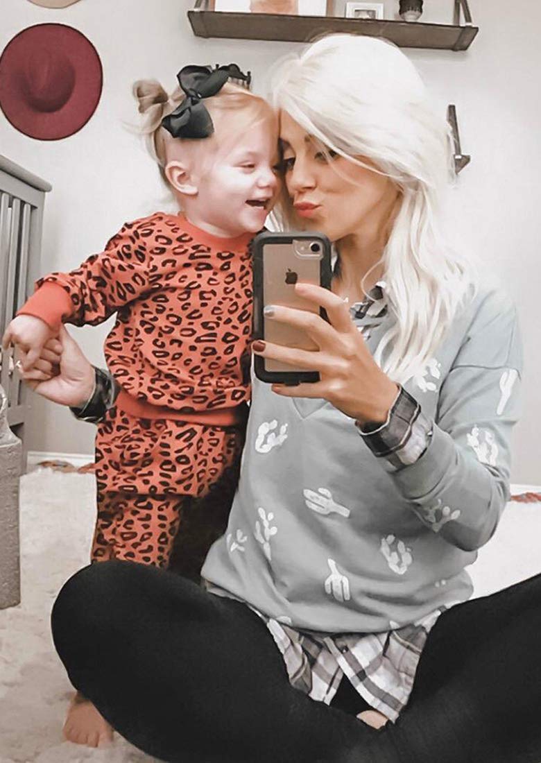 Adorable Leopard Print Toddler Girl Outfit Set - 2-Piece Long Sleeve T-Shirt & Pants | Cute Animal Print Baby Clothes for Playdates, Daycare & Family Photos
