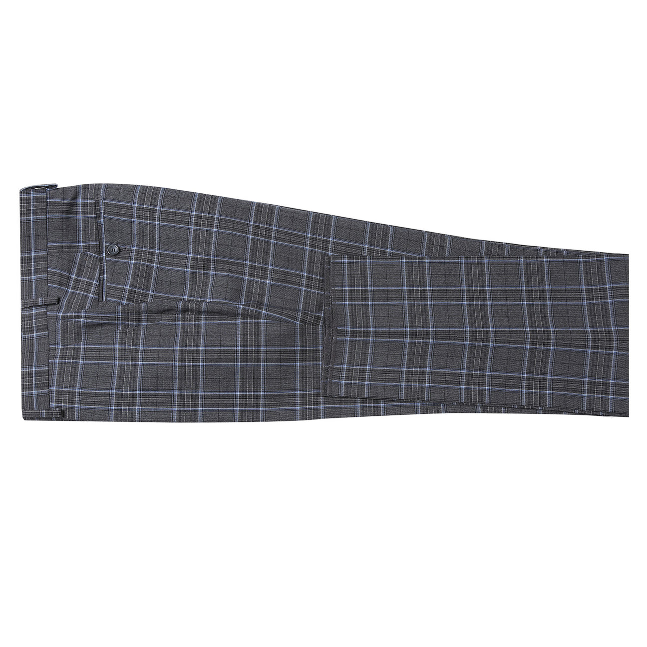 Alessandro Vitello by Renoir Gray Slim Fit Checked Suit for Men - Classic Gray Plaid Business Attire (Size 28) | Perfect for Office, Weddings & Formal Events