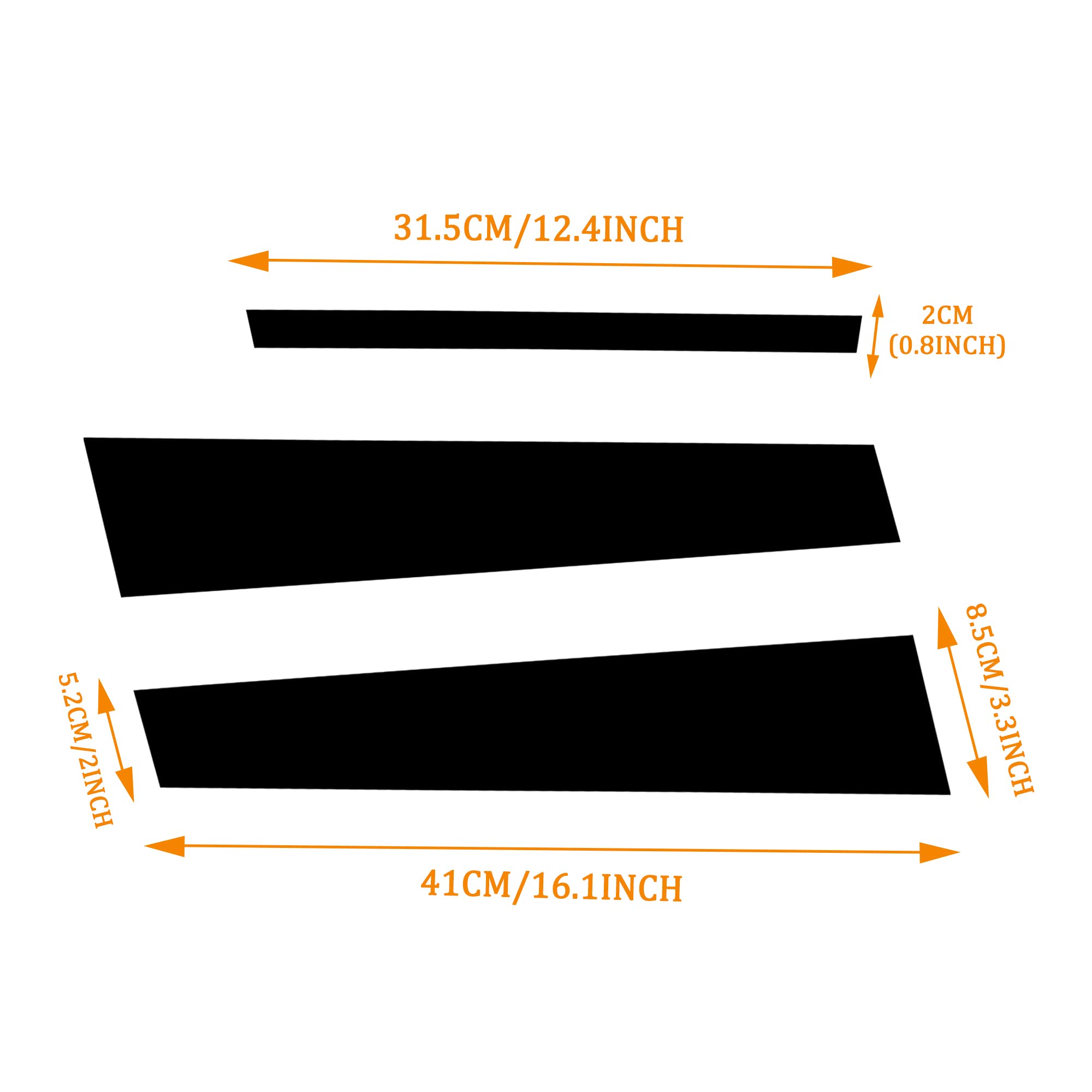 6pcs Glossy Black Vinyl Stickers for 2013-2017 Honda Accord Sedan - Car Window Pillar Post Overlay Wrap Trim - Exterior Accessories & Modification Decoration - Perfect for Car Customization & Style Upgrade
