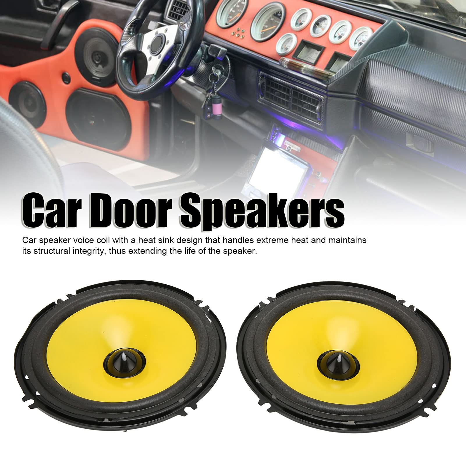 Ciciglow 6 Inch Coaxial Car Door Speakers - 92dB 600W High Power Bass Treble Audio System for Vehicles & Trucks | Perfect for Car Audio Upgrades and Enhanced Road Trip Music Experience