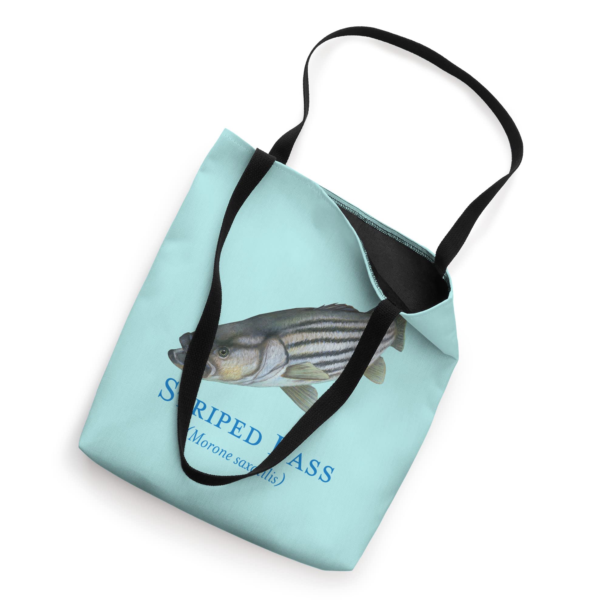 Striped Bass Fish Portrait Tote Bag - Eco-Friendly Cotton Canvas Shopping Bag for Groceries, Beach & Daily Use | Unique Fishing Gift for Anglers & Nature Lovers