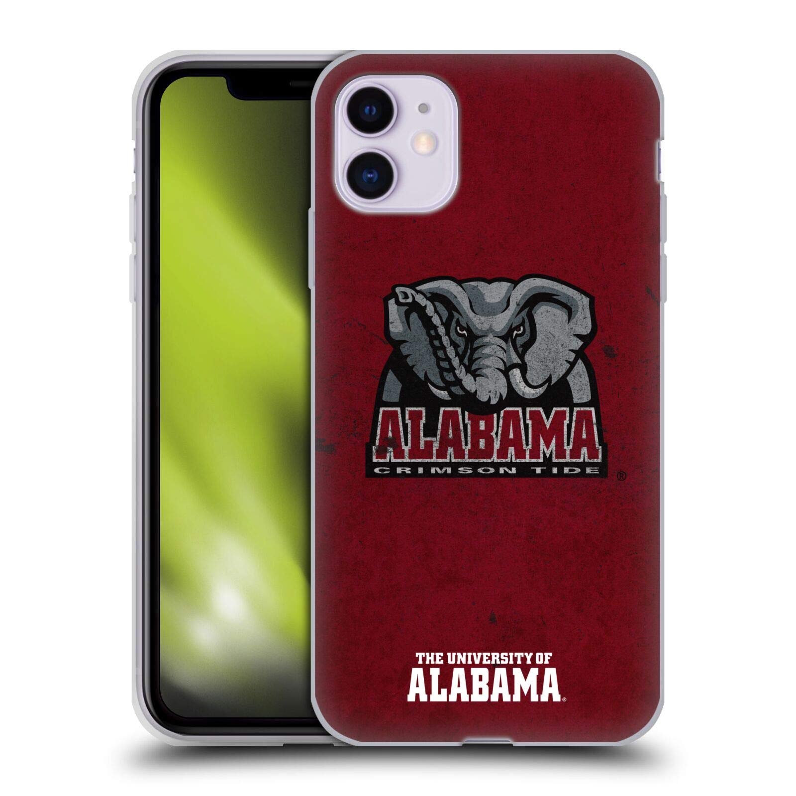 Officially Licensed University of Alabama UA Distressed Soft Gel Phone Case for Apple iPhone 11 - Perfect for Game Days, School Pride & Everyday Protection