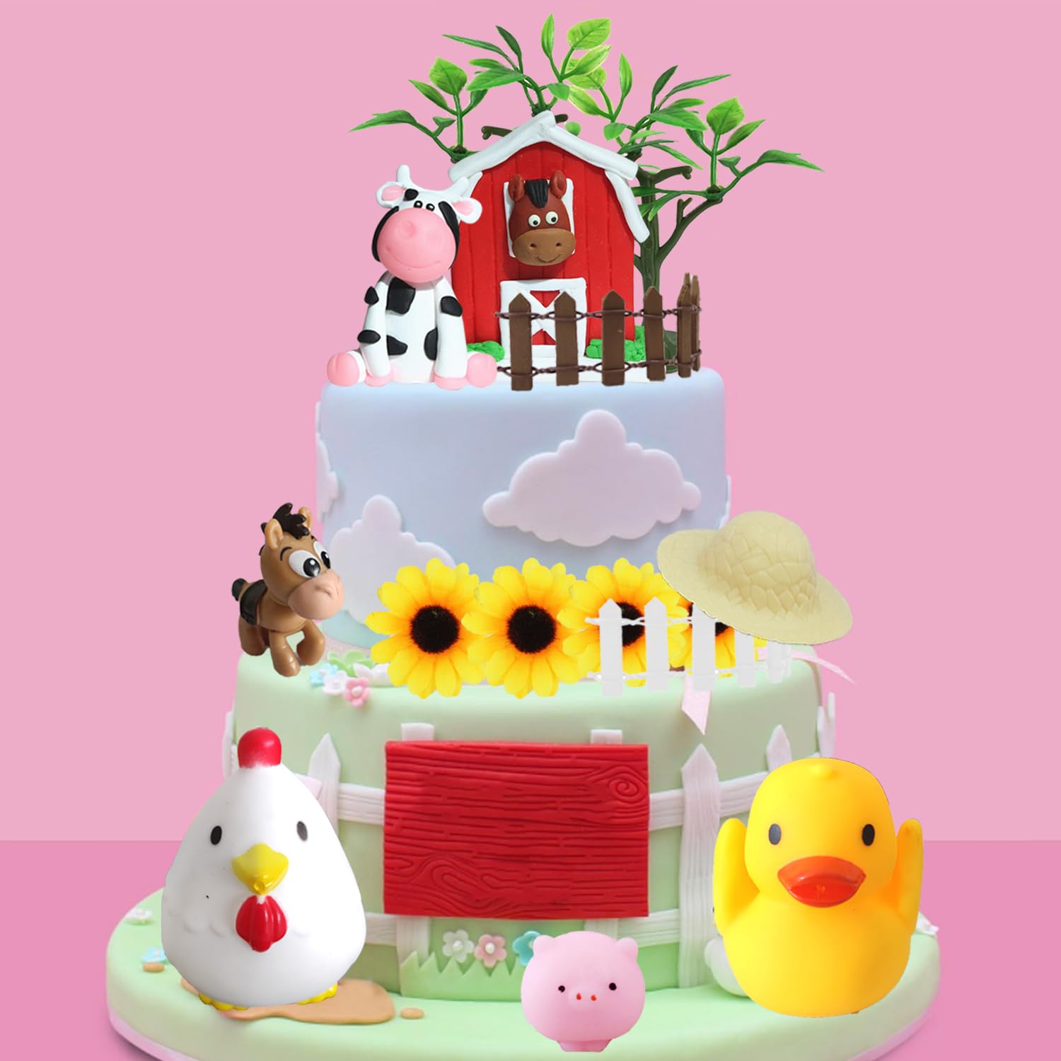 30 PCS Farm Animal Cow Cake Toppers - Adorable Cow-Shaped Cupcake Decorations for Farm Theme Birthday, Baby Shower & Party Supplies (Style B) | Perfect for Cake Decorating, Dessert Displays & Themed Celebrations