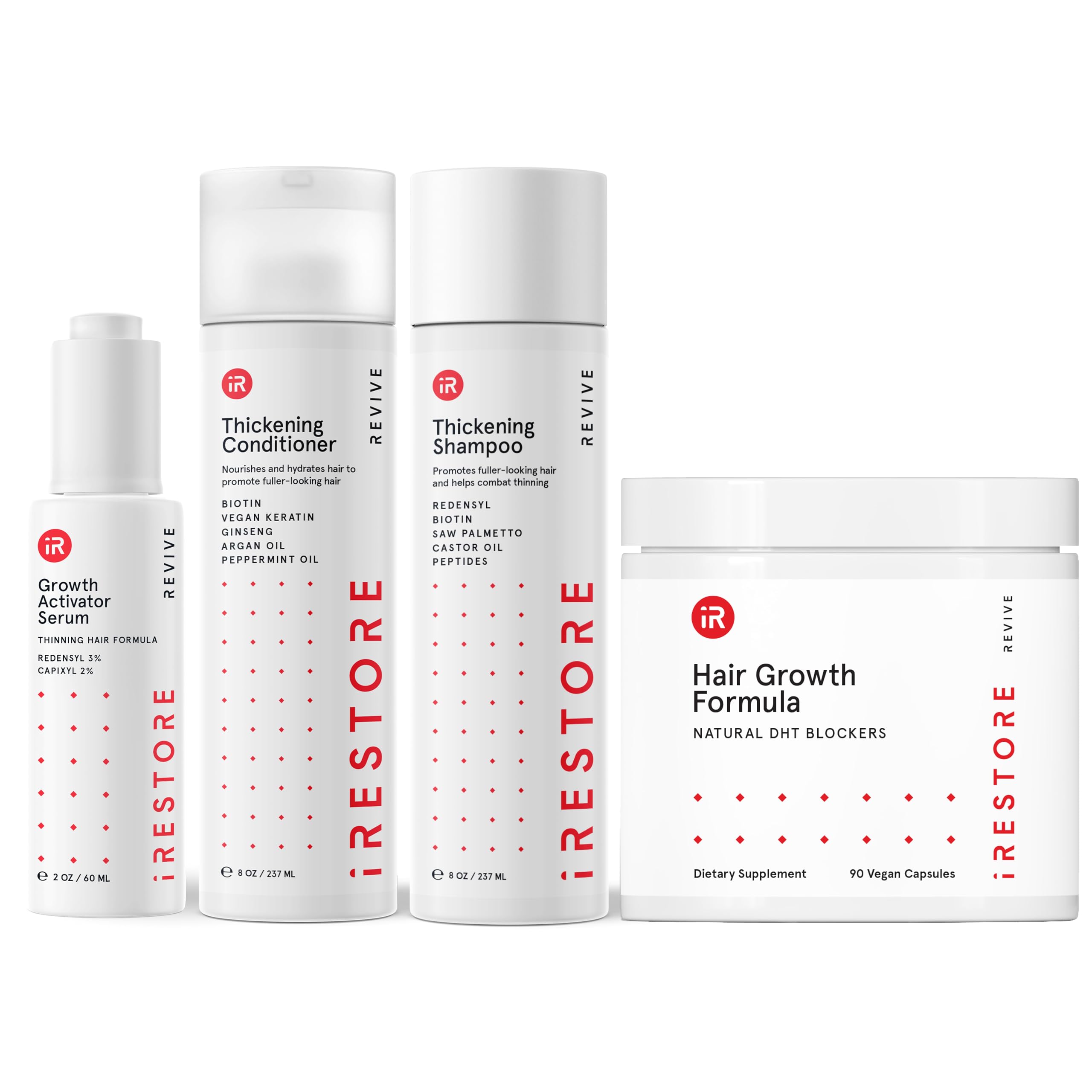 iRestore Max Hair Growth Bundle - Hair Growth Formula Supplement, Activator Serum, Thickening Shampoo & Conditioner for Thinning Hair - Promote Hair Regrowth & Volume for Men & Women - Perfect for Daily Hair Care Routine & Scalp Health