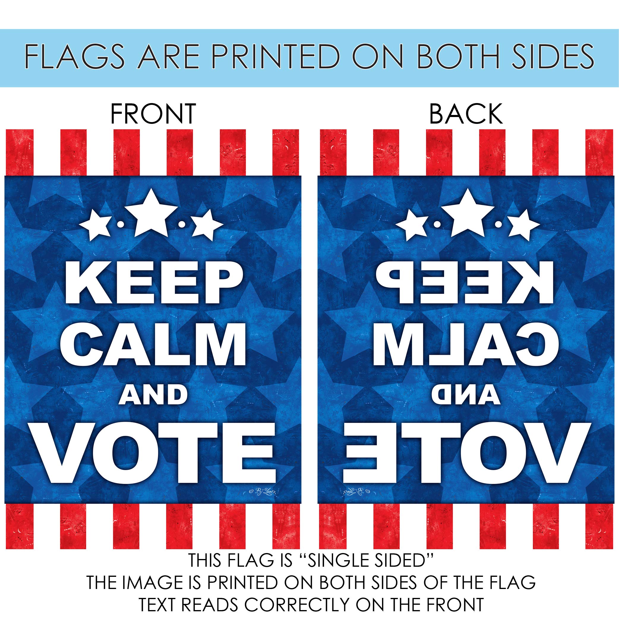 Keep Calm and Vote Double Sided 12x18 Inch Political Garden Flag - Patriotic Outdoor Yard Decoration for House, Lawn & Elections | Toland Home Garden 1110765 | Perfect for Campaigns, Voting Season & American Pride Displays
