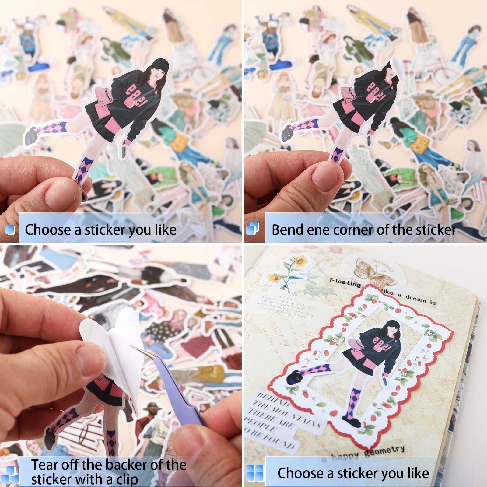 Creative Journaling Stickers for Scrapbooking - Decorative Embellishments Kit for Women & Adults - Bullet Journal, Junk Journal, and Scrapbook Supplies - Perfect for DIY Crafts, Memory Books, and Gift Making