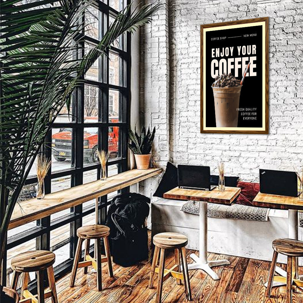 10x12 Designer Wood Snap Frames for Posters with 2 Wide Matboard - Perfect for Home Decor, Office Displays & Art Exhibitions