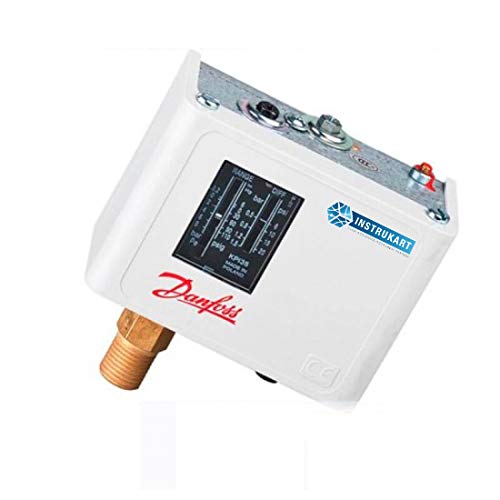 Danfoss KPI-35 Boiler Pressure Switch with Stainless Steel Reducer (-0.2 to 8 bar) - for Liquids, Gases & Steam Systems | Industrial Use in Compressors, Automotive & Power Plants | Reliable Pressure Control Solution