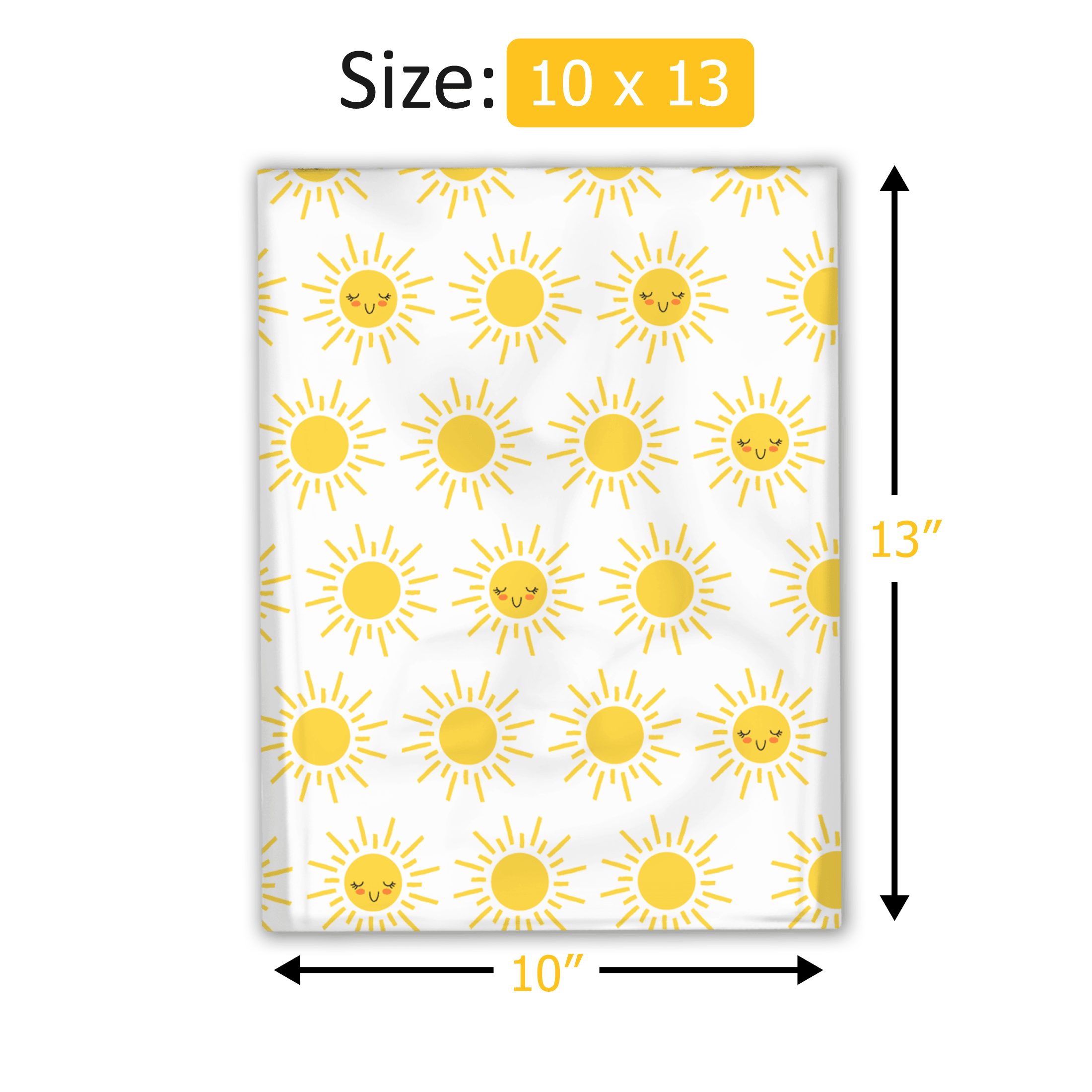 10x13 Sunshine Designer Poly Mailers - Premium Printed Shipping Envelopes for Ecommerce, Business & Retail | Waterproof Mailing Bags for Packages, Gifts & Online Stores