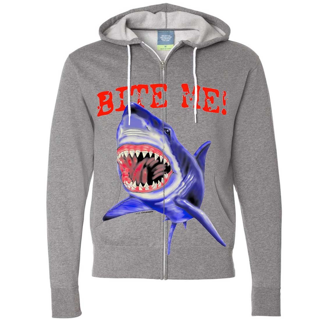 Great White Shark Zip-Up Hoodie for Men & Women - Soft Cotton Pullover with Bold Shark Design | Perfect for Streetwear, Casual Outfits & Shark Lovers
