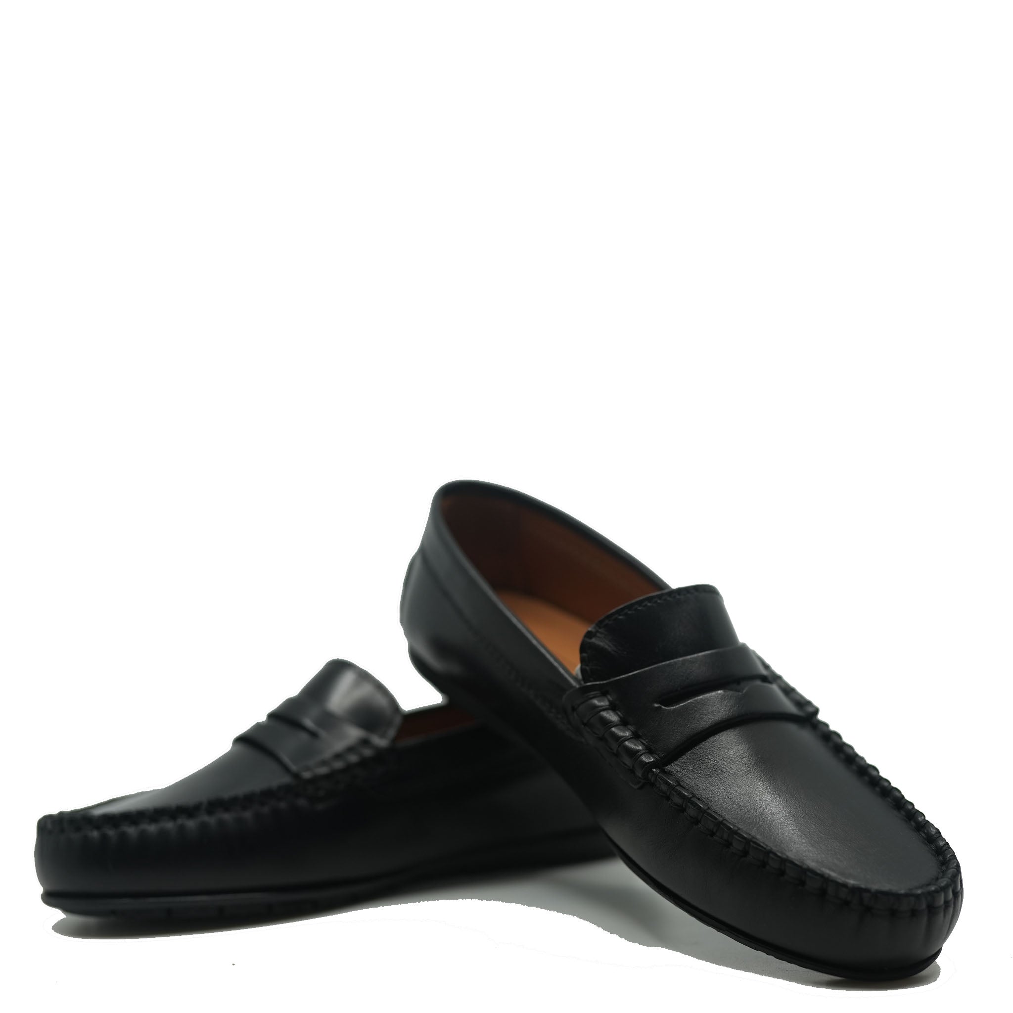 Atlanta Black Florentine Penny Loafers for Men - Genuine Leather Moccasin Shoes for Business, Casual & Formal Wear