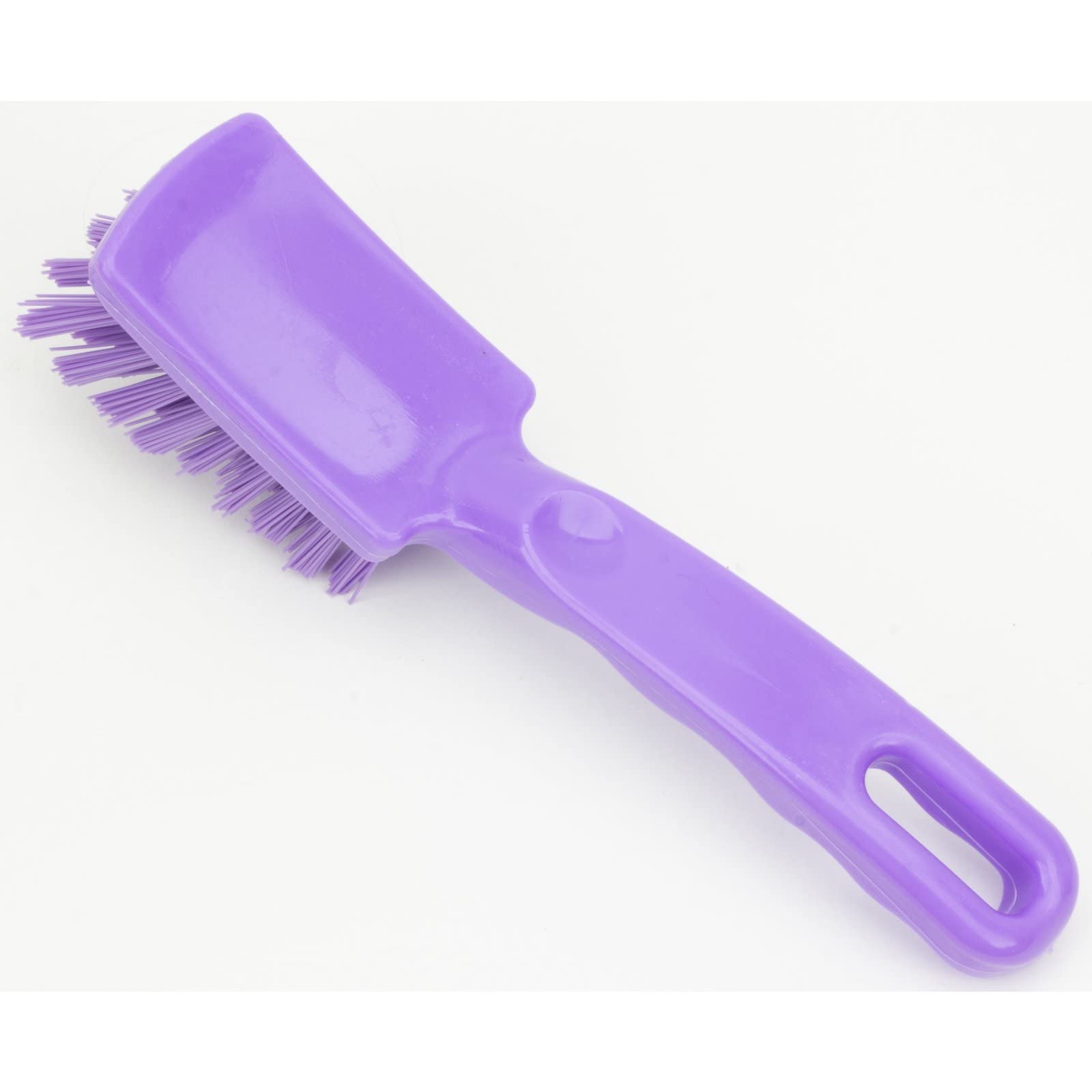 SPARTA 41395EC68 7-Inch Purple Plastic Scrub Brush - Heavy Duty Kitchen Cleaning Brush with Hanging Hole & Ergonomic Handle - Perfect for Dishes, Pans, Grills, and Tough Stains