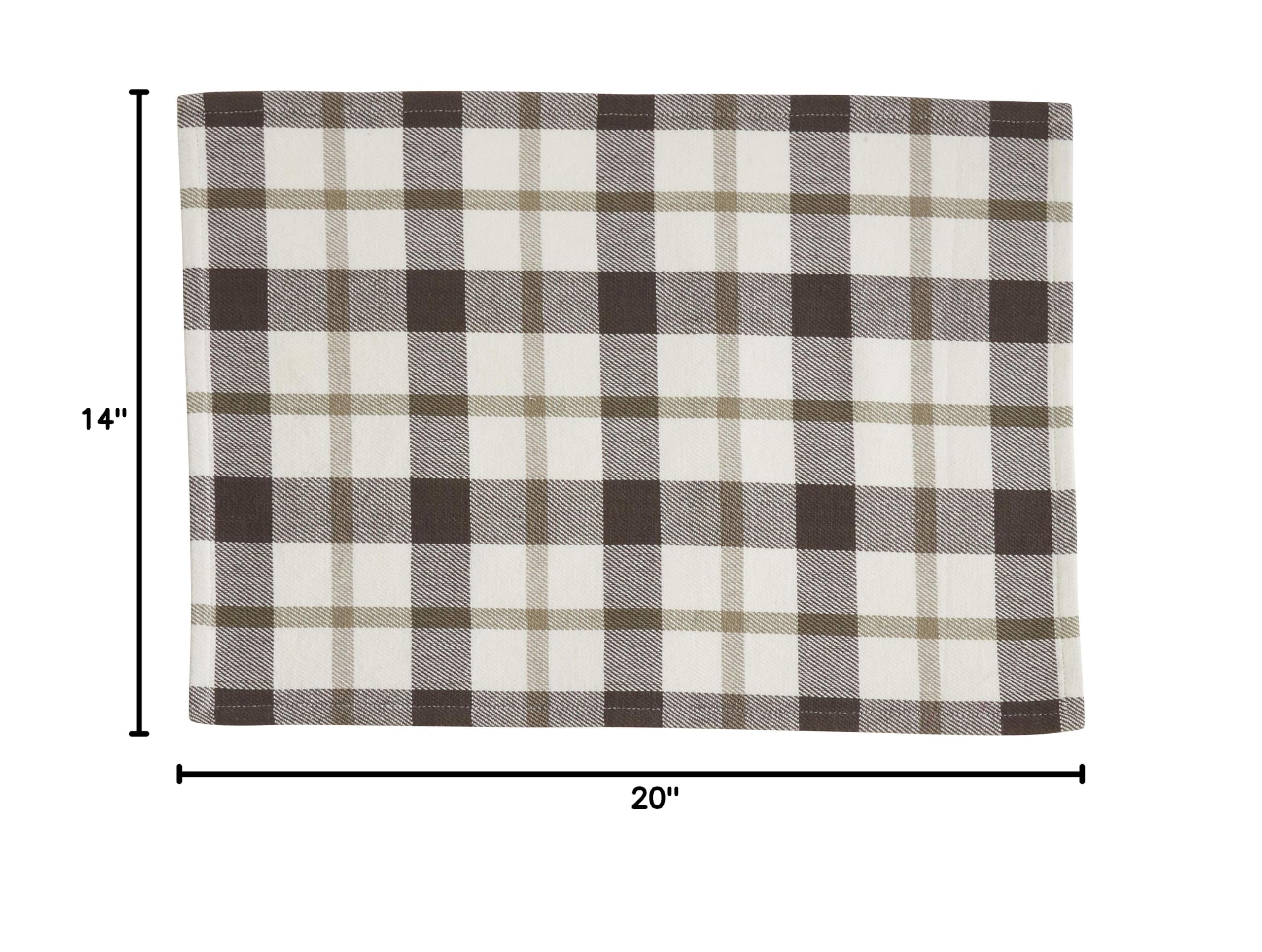 Plaid Design Placemats Set of 4 - Waterproof & Heat Resistant Table Mats for Dining, Kitchen Decor, Party Serving - Perfect for Thanksgiving, Christmas, and Everyday Use