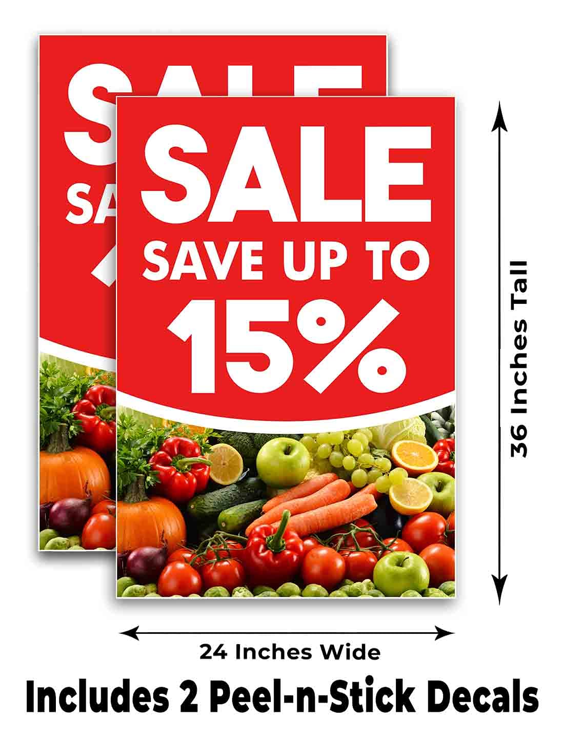 24x36 Vinyl Decal Pack of 2 - Grocery Store Decor
