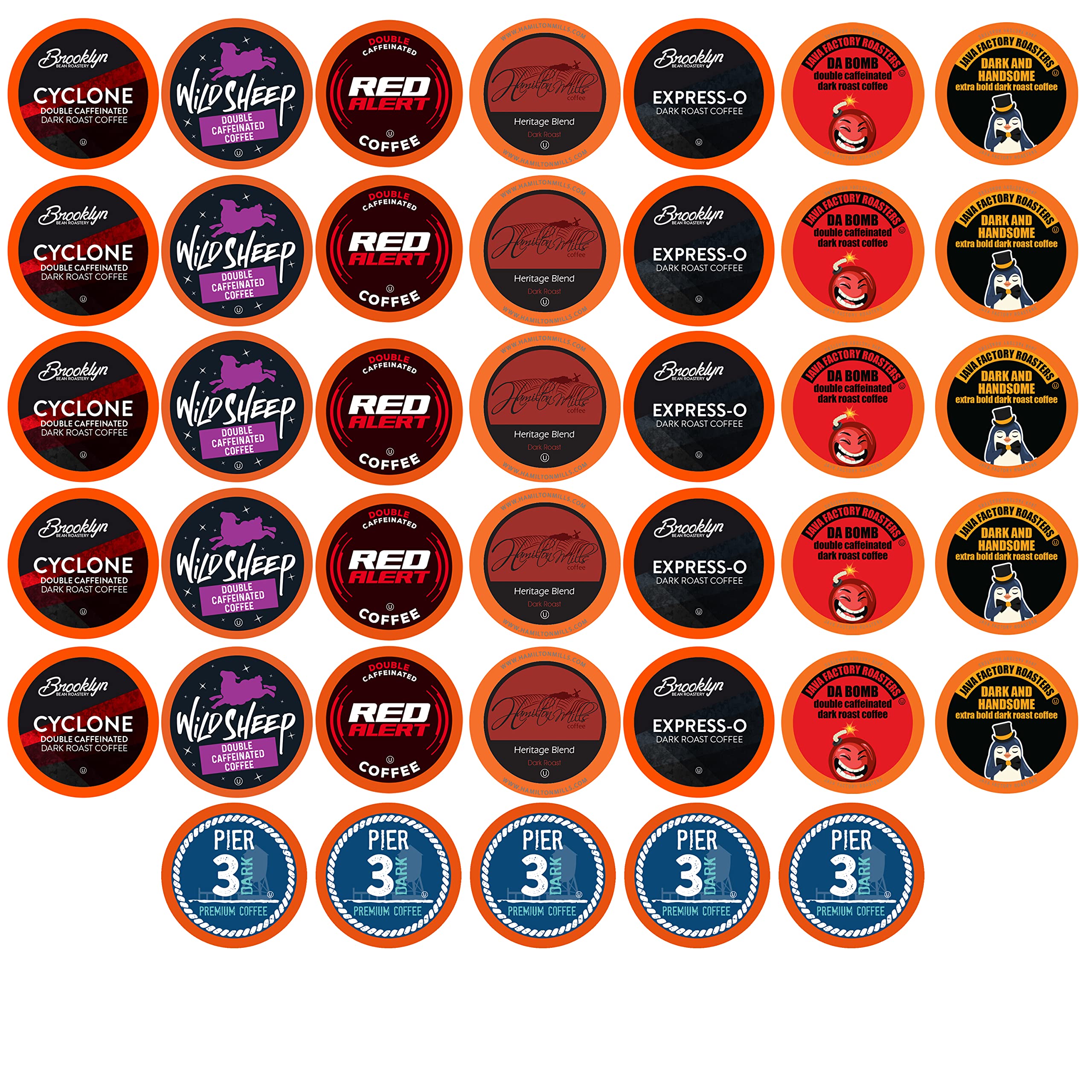 Best Keurig K-Cup Coffee Pods Variety Pack - 40 Count (5 Each of Strong & Regular High Caffeine Coffee) | Perfect Gift for Coffee Lovers | Ideal for Home, Office & Morning Brews