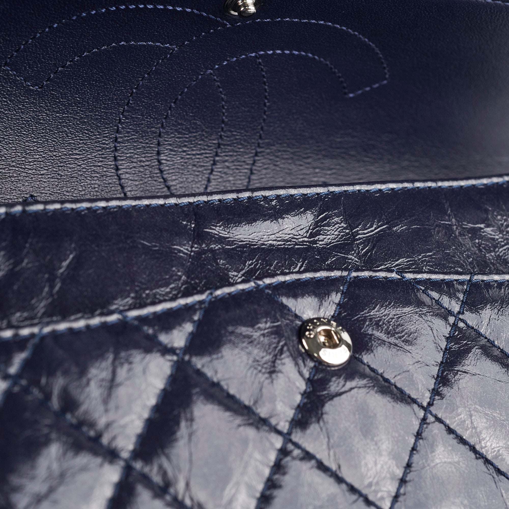 Chanel Reissue 226 Handbag - Shiny Navy Blue Calfskin Leather Crossbody Bag for Women | Perfect for Work, Evening Events & Luxury Fashion Accessories