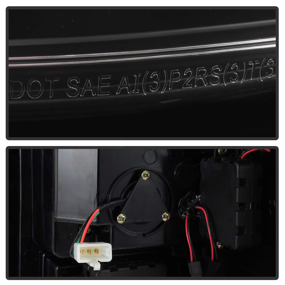 ACANII LED Tail Lights for 2007-2013 GMC Sierra 1500/2500HD/3500HD - Black Housing Brake Light Tubes Pair (Left+Right) - Enhanced Visibility & Style for Trucks