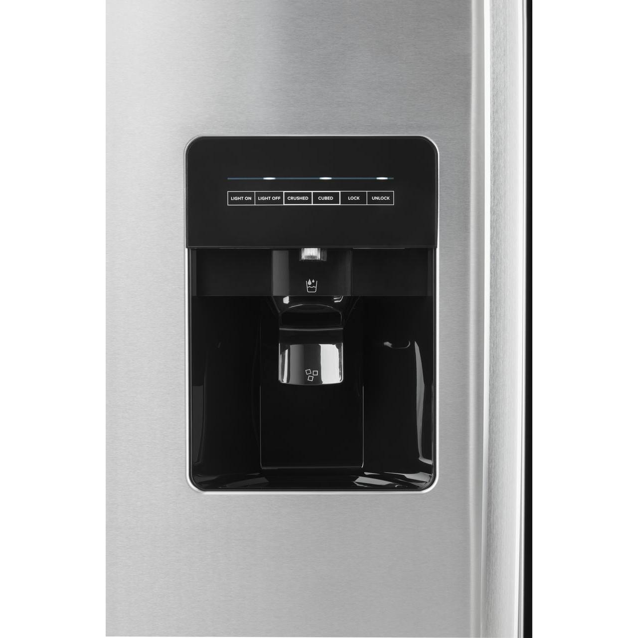 Amana 21 cu.ft. Side by Side Refrigerator with External Water and Ice Dispenser - 33 Inch Stainless Steel ASI2175GRS | Perfect for Kitchens, Offices, and Restaurants