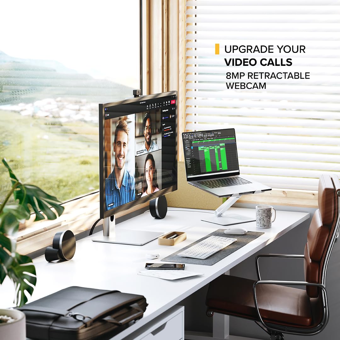 ALOGIC Clarity Pro 27-inch UHD 4K Computer Monitor with 65W Power Delivery & Built-in Webcam - Perfect for Home Office, Video Conferencing & Creative Work
