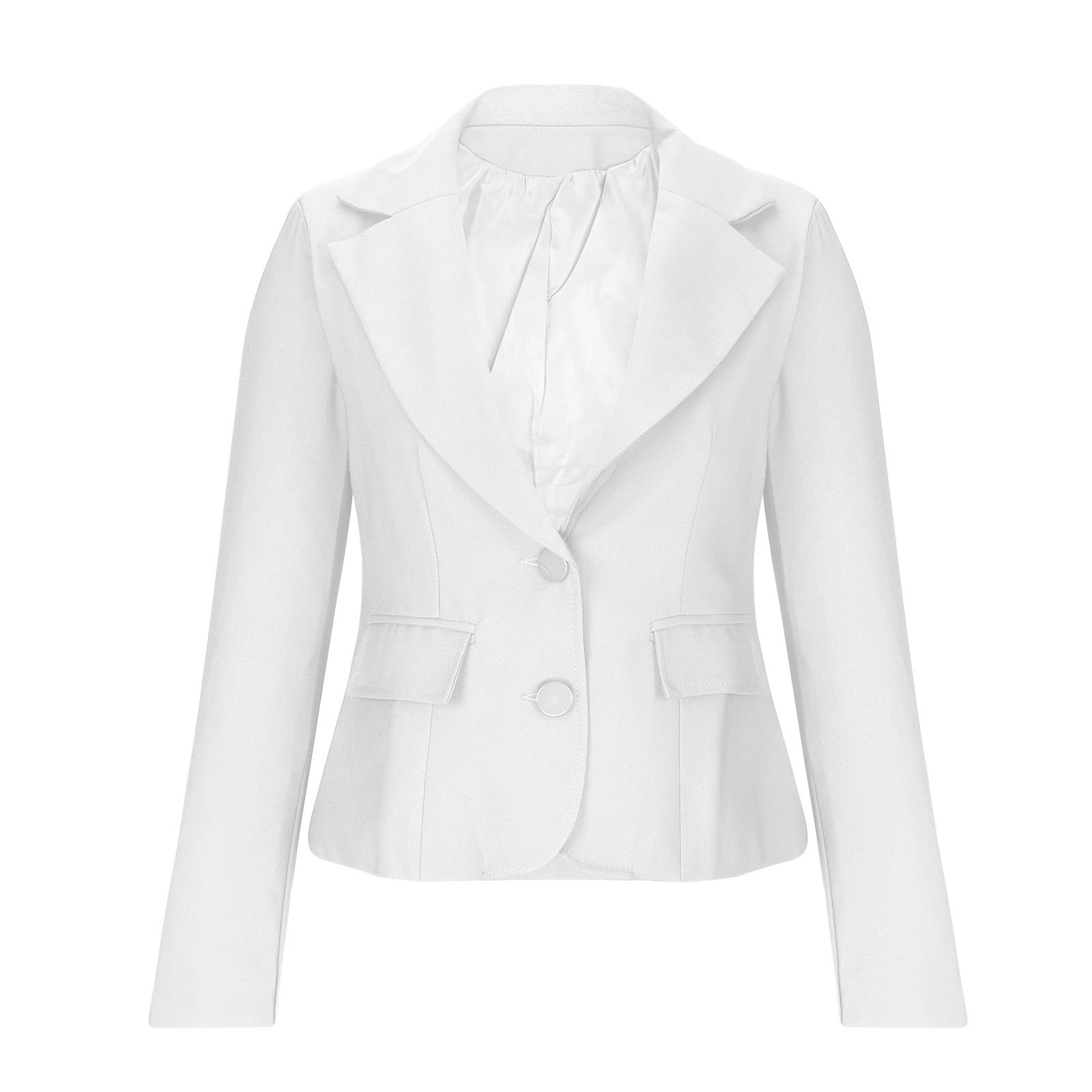 Women's Casual Blazer - Single-Breasted Office Jacket with Pockets for Work & Outfits