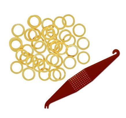 1/4 Inch Orthodontic Elastic Rubber Bands - 500 Pack, Natural Latex, Light Force 2.5 oz - Dental Braces Bands for Teeth Gap Fixing, Dreadlock Hair Ties, Includes 1 Elastic Placer Tool - Perfect for Orthodontic Treatment & Hair Styling