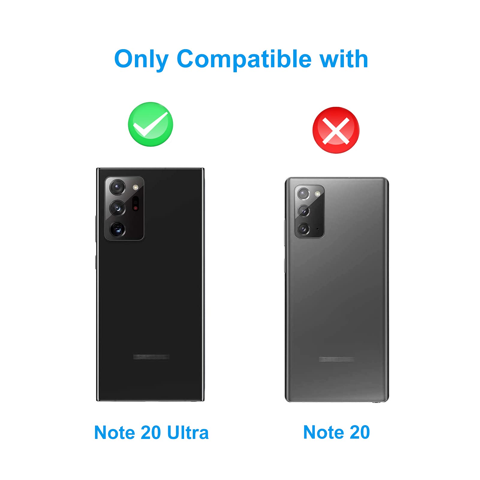 EMiEN 2 Pack Rear Camera Lens Glass Replacement for Samsung Galaxy Note 20 Ultra N985 / 5G N986 (All Carriers) 6.9 Inch - Includes Adhesive, Tweezers & Repair Tools - Mystic Black - Easy DIY Phone Repair for Cracked or Scratched Camera Lens
