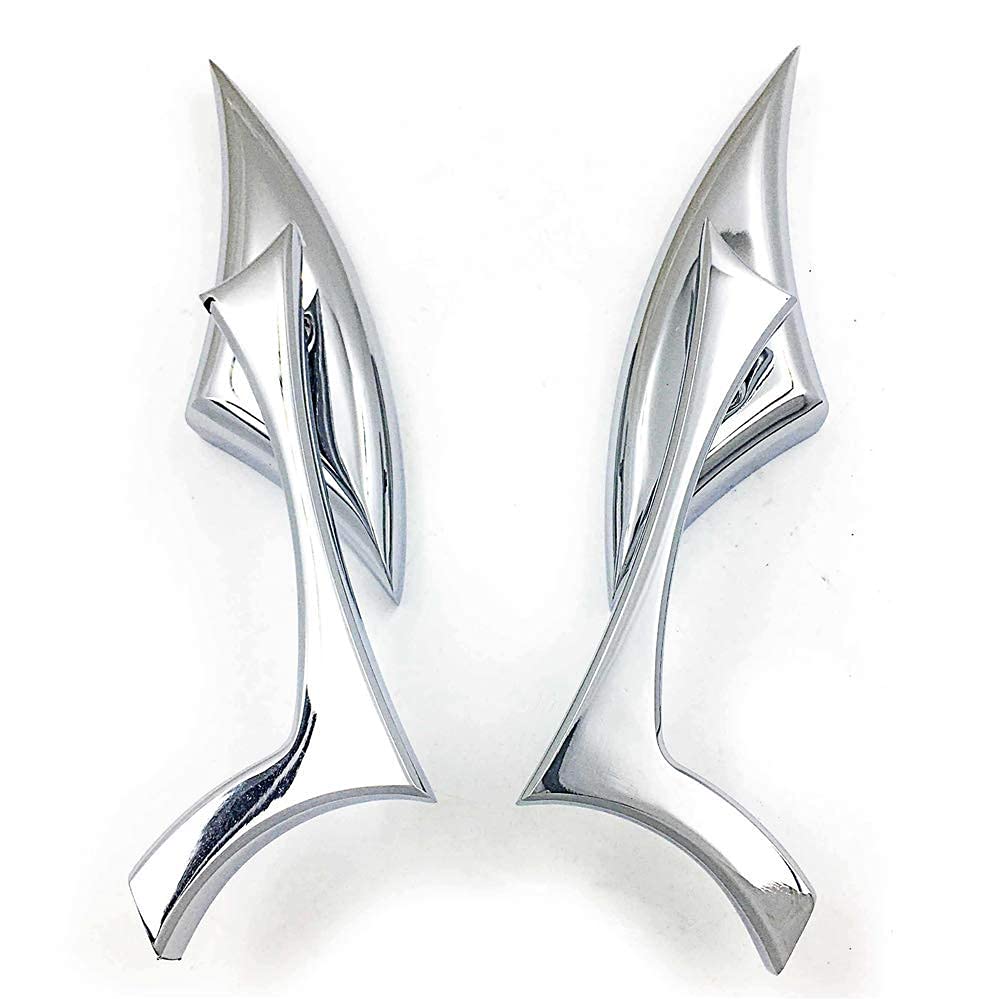 NGHTMRE Chrome Motorcycle Spear Blade Mini Side Mirrors 10mm - Compatible with Yamaha European Bikes - Enhances Visibility and Style for Urban Commuting & Cruising