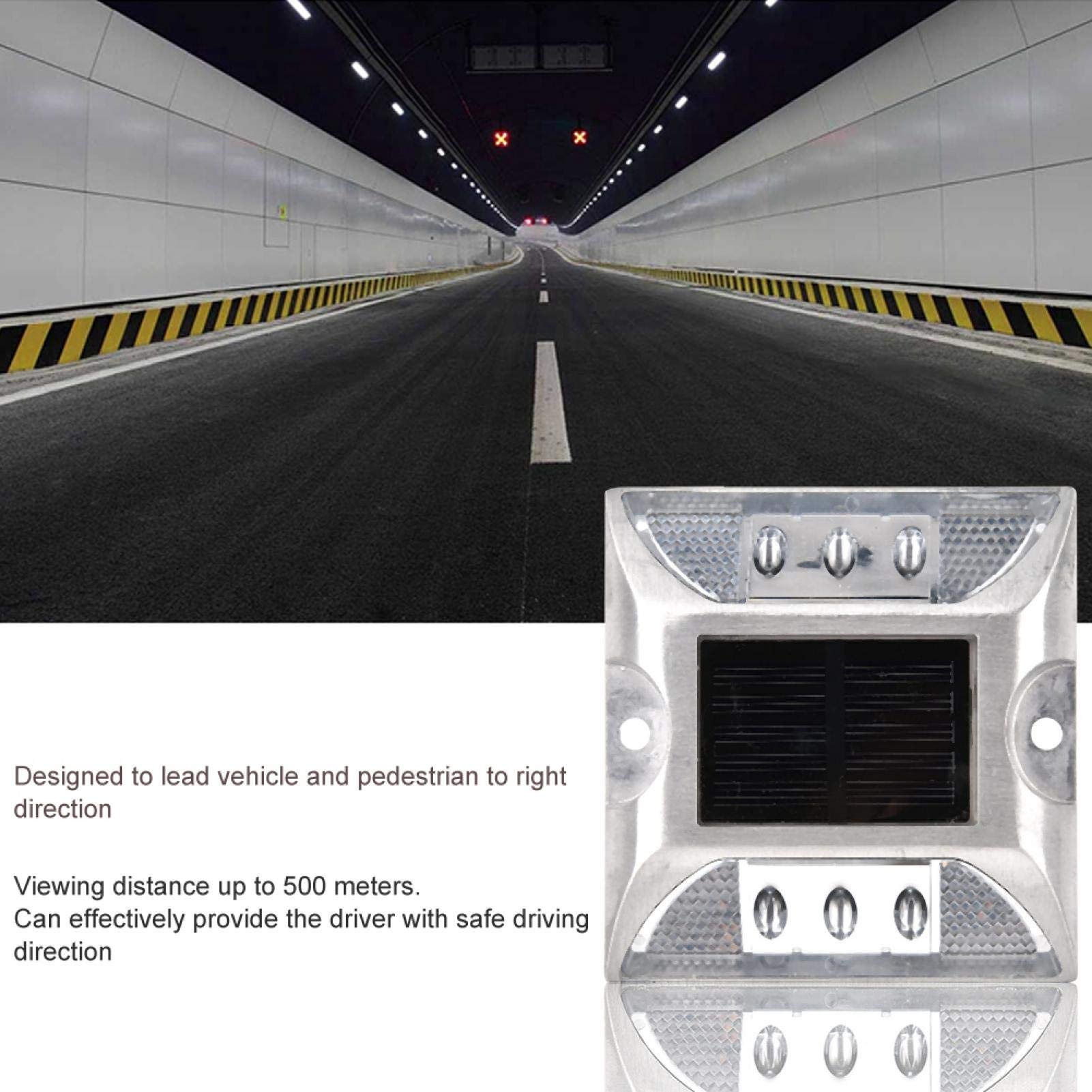 Waterproof Solar LED Ground Marker Lights - 2 Pack Outdoor Driveway Road Stud Lamps for Night Safety & Pathway Guidance | Perfect for Driveways, Walkways, Gardens & Parking Areas