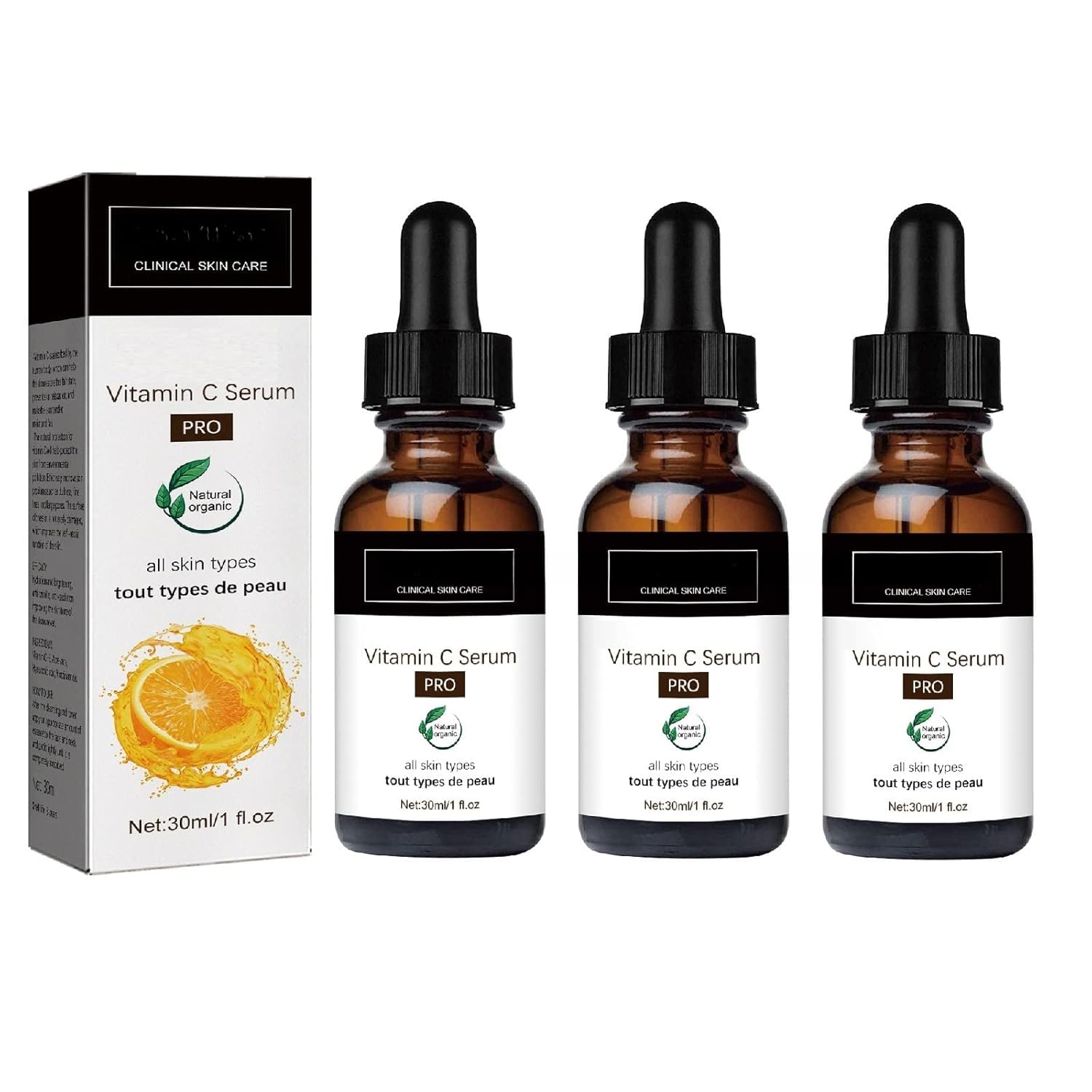 **Collagen Boost Anti-Aging Vitamin C Serum with Hyaluronic Acid – Brightening & Dark Spot Treatment for Face (3-Pack) – Perfect for Daily Skincare & Nighttime Routine**