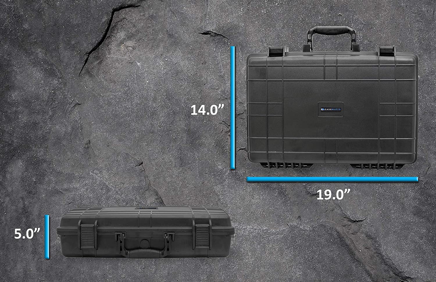 CASEMATIX Waterproof 15.6 Inch Laptop Hard Case - Crushproof Protective Sleeve for HP Pavilion 360, Envy x360, Stream 14, Chromebook 14 | Shockproof Travel Case for Business, School & Outdoor Use