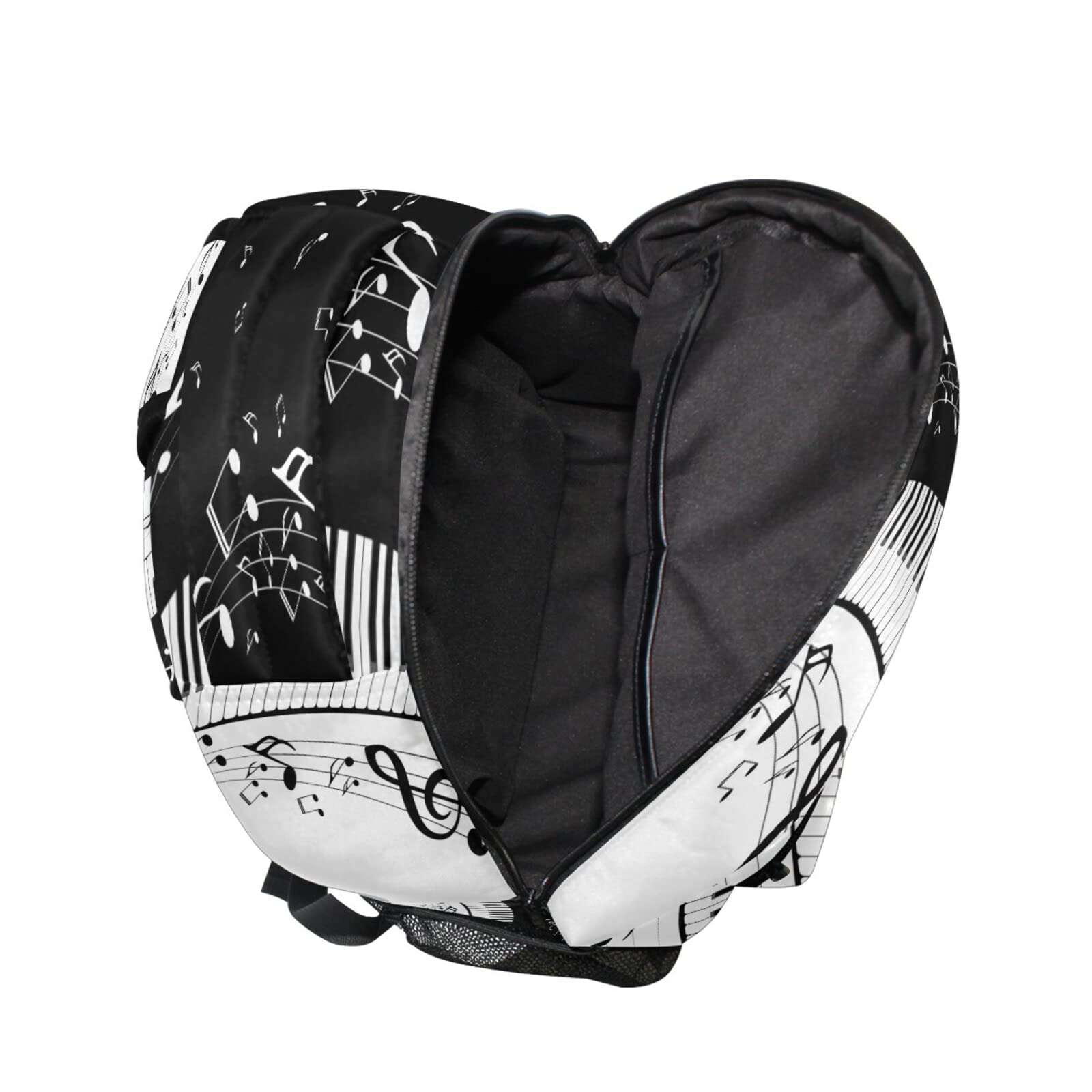 QUGRL Music Note Themed Backpack for School & Travel - 16 Inch Laptop Bookbag for Teens, College Students, Boys & Girls - Perfect for Hiking, Commuting & Daily Use